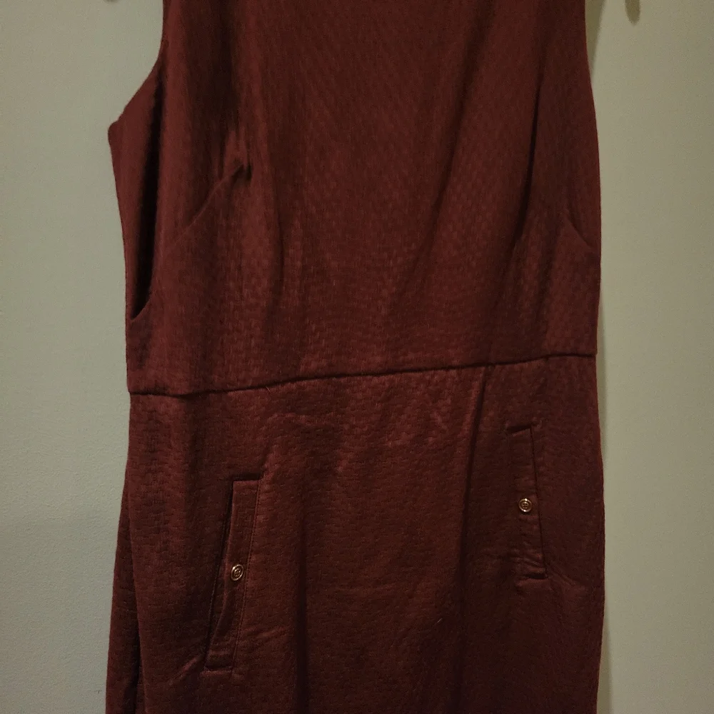 Banana Republic Red Burgundy Suiting Dress 6 - Picture 3 of 5